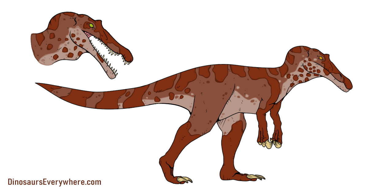 Baryonyx concept art, side on Lost World -Style
